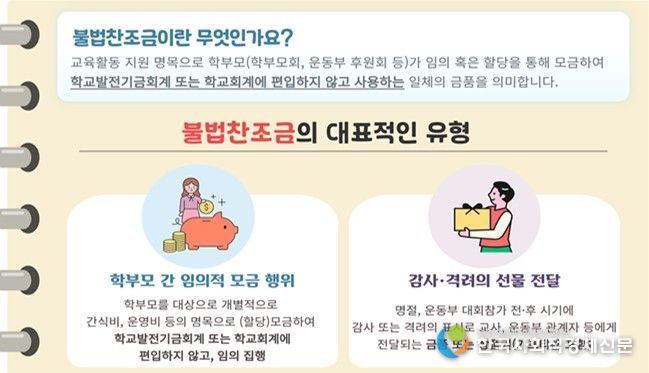 불법찬조금 안내문